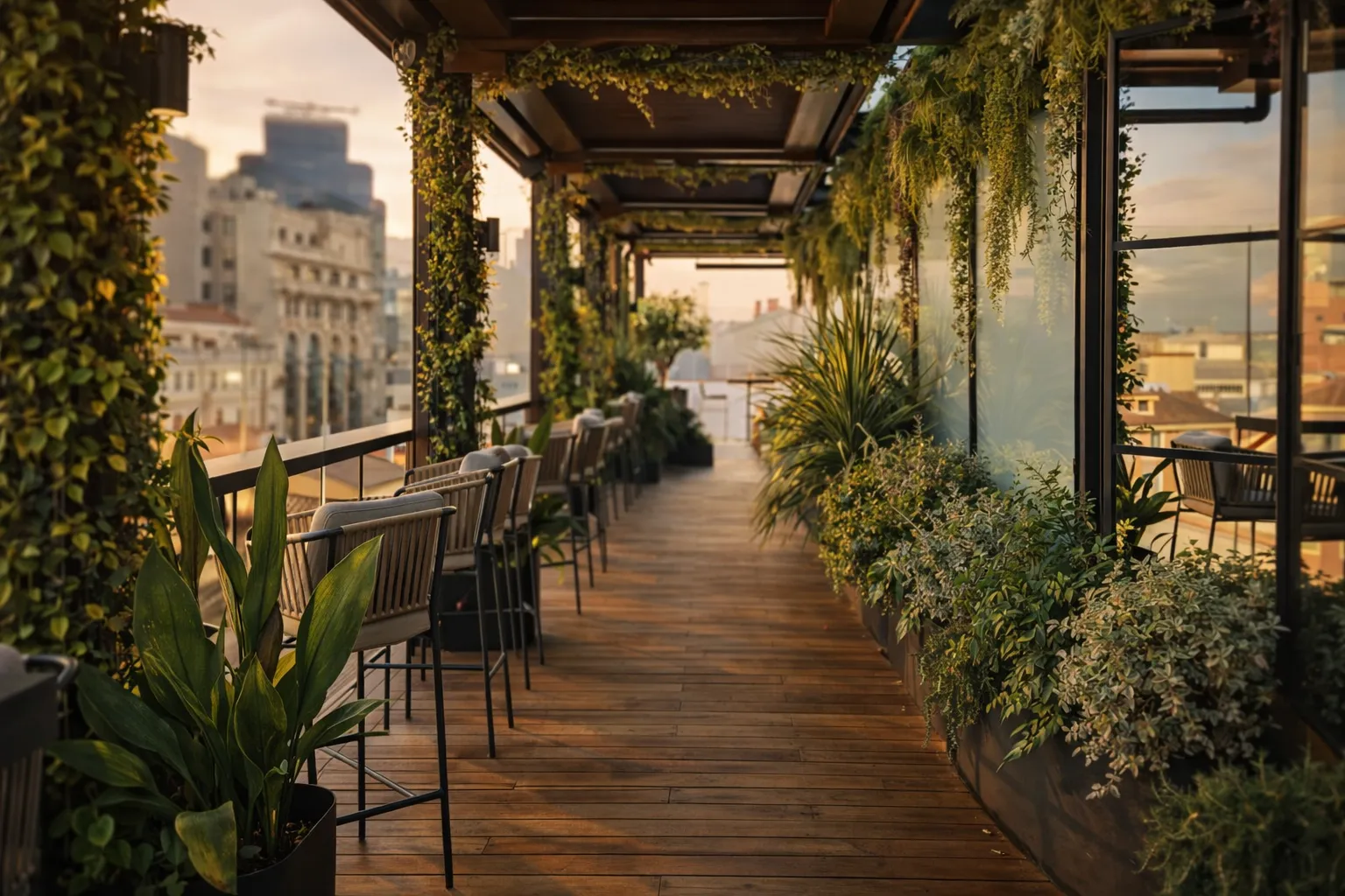 Terraza ajardinada Hotel Thompson